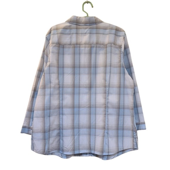 Orvis Light Blue Plaid Womans Blouse size 16 - Picture 2 of 5